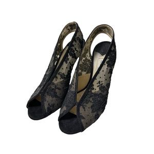Jimmy Choo Shar Lace Peep Toe Heels